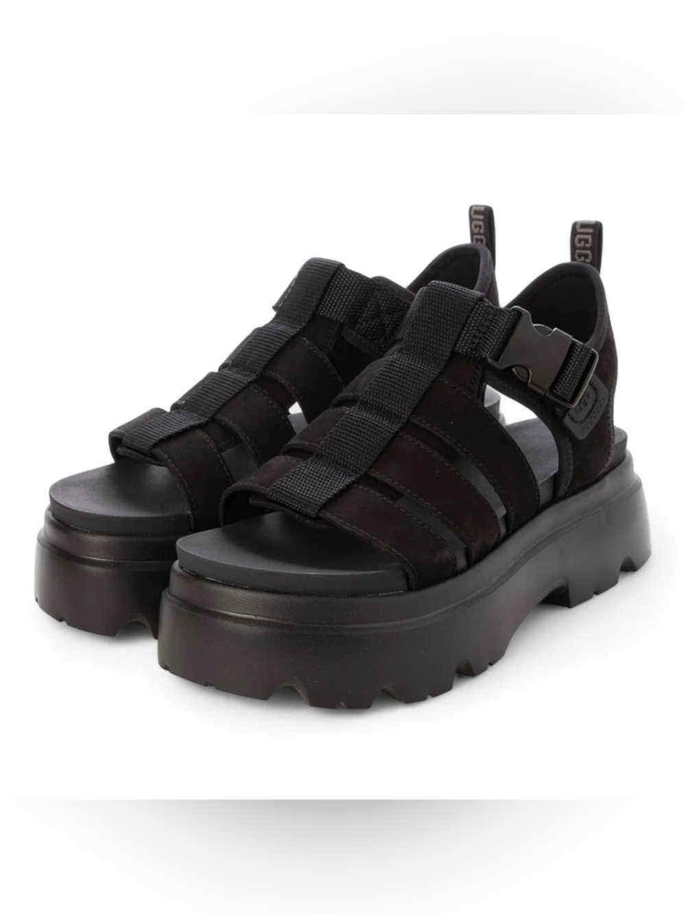 UGG Black CORA Platform Sandals